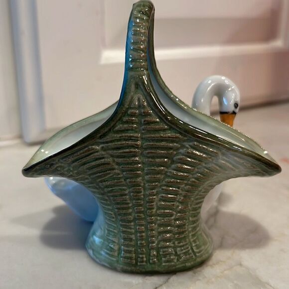 Beautiful Antique German Swan w/ Basket - Picture 2 of 5
